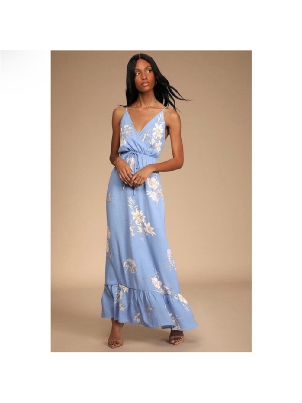Endless Vacay Light Blue Floral Print Surplice Maxi Dress
Lulus